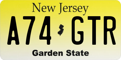 NJ license plate A74GTR