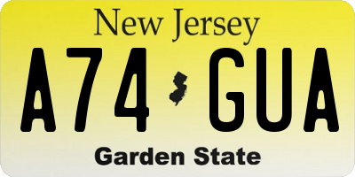 NJ license plate A74GUA