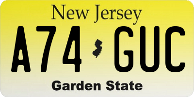 NJ license plate A74GUC