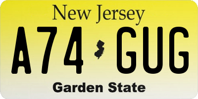 NJ license plate A74GUG