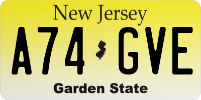NJ license plate A74GVE