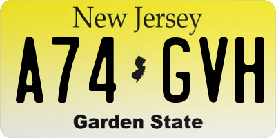 NJ license plate A74GVH