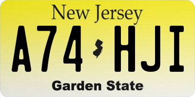 NJ license plate A74HJI