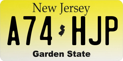 NJ license plate A74HJP