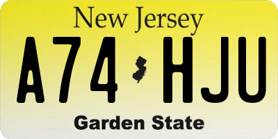 NJ license plate A74HJU