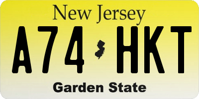 NJ license plate A74HKT