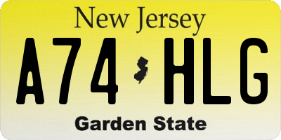 NJ license plate A74HLG