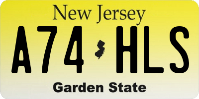 NJ license plate A74HLS