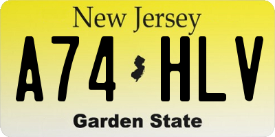 NJ license plate A74HLV