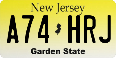 NJ license plate A74HRJ