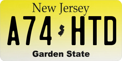 NJ license plate A74HTD