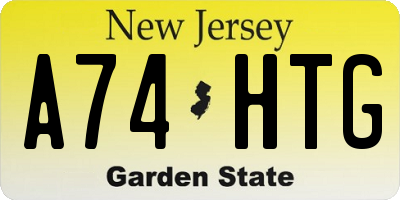 NJ license plate A74HTG