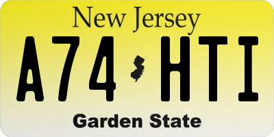 NJ license plate A74HTI
