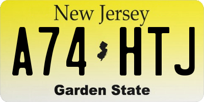 NJ license plate A74HTJ