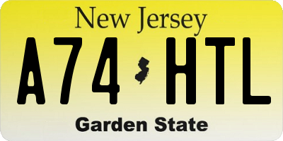 NJ license plate A74HTL