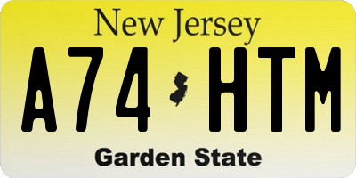 NJ license plate A74HTM