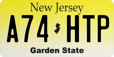 NJ license plate A74HTP