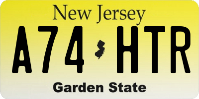 NJ license plate A74HTR