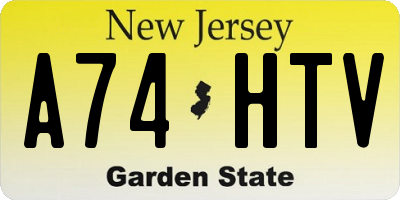 NJ license plate A74HTV