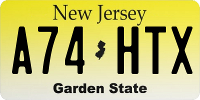 NJ license plate A74HTX