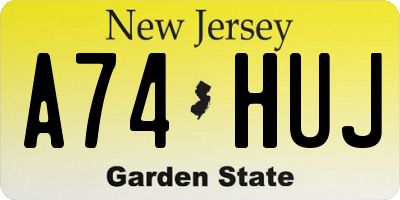 NJ license plate A74HUJ