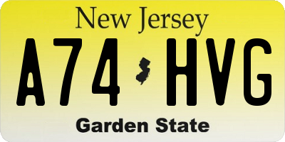 NJ license plate A74HVG