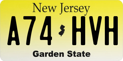 NJ license plate A74HVH