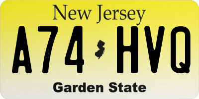 NJ license plate A74HVQ