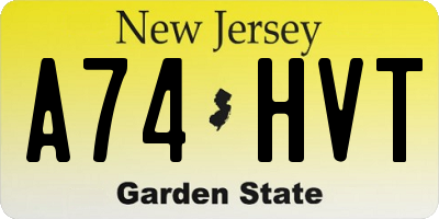 NJ license plate A74HVT