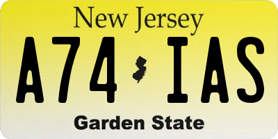 NJ license plate A74IAS