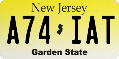 NJ license plate A74IAT