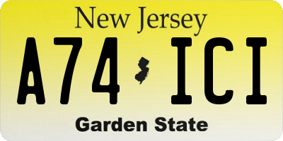 NJ license plate A74ICI