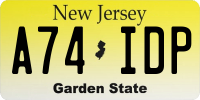 NJ license plate A74IDP