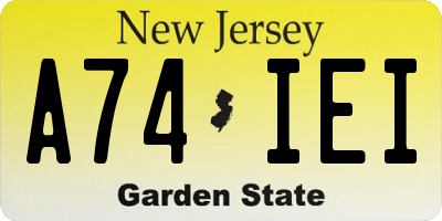 NJ license plate A74IEI