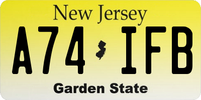 NJ license plate A74IFB