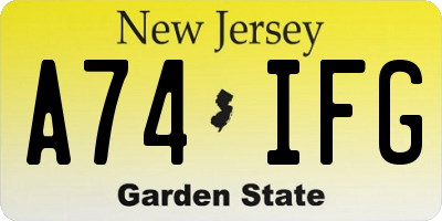 NJ license plate A74IFG