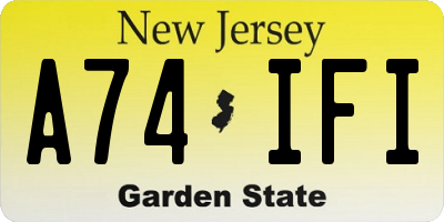 NJ license plate A74IFI