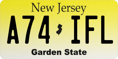 NJ license plate A74IFL