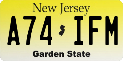 NJ license plate A74IFM