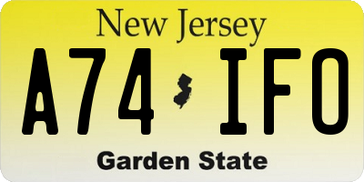 NJ license plate A74IFO