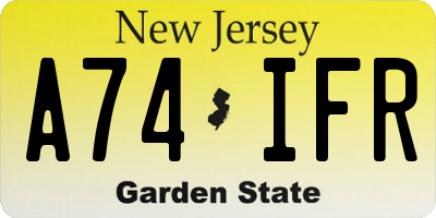 NJ license plate A74IFR