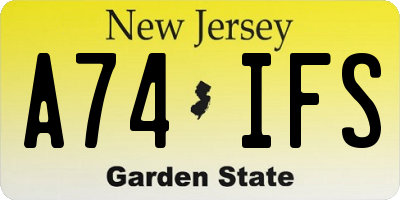 NJ license plate A74IFS
