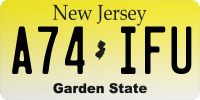 NJ license plate A74IFU
