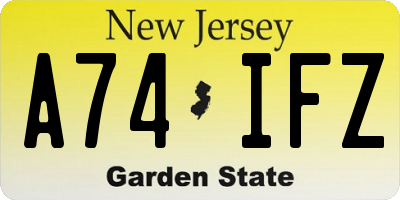 NJ license plate A74IFZ