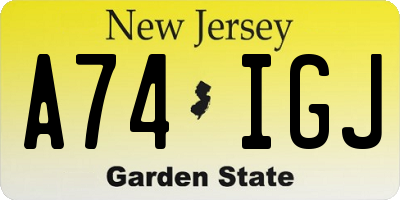 NJ license plate A74IGJ