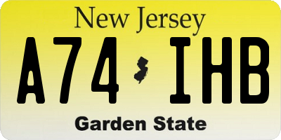 NJ license plate A74IHB