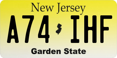 NJ license plate A74IHF