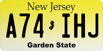 NJ license plate A74IHJ