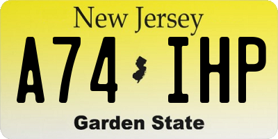 NJ license plate A74IHP