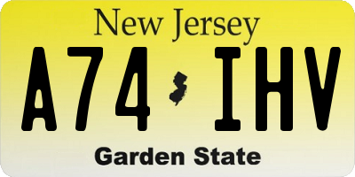 NJ license plate A74IHV